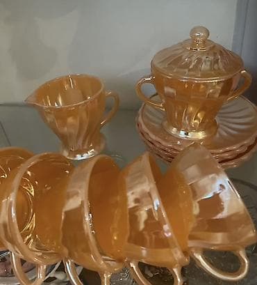 g plus coffee: Çay dəsti, rəng - Narıncı, Şüşə, 6 nəfərlik — 2