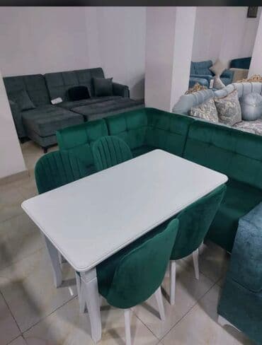 Masa və oturacaq dəstləri: Mətbəx üçün, Yeni, Açılmayan, Dördbucaq masa, 2 stul — 2