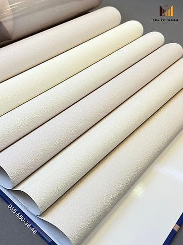 İşıq krem, bej və açıq boz tonlarda teksturalı divar kağızları — 2