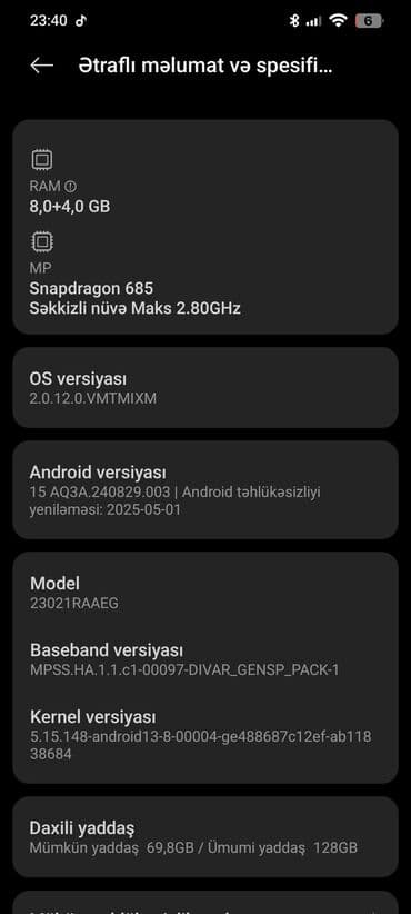 resmi not 12: Redmi Note 12, 128 GB, rəng - Qara, Sənədlərlə — 6