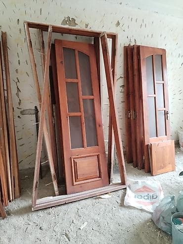 samdan: Taxta interyer qapıları və divar dolabı dəsti - Material: təbii ağac — 2