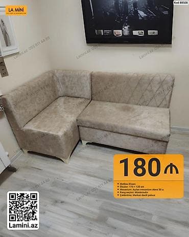 kreditle kunc divanlar: Mətbəx divanı – L‑şəkilli, kompakt ölçülər və rahat oturuş — 1
