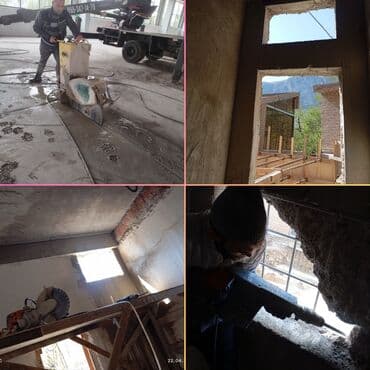 #Betonkesme #betondeşmə Beton kubik kərpic - dən kəsim deşim