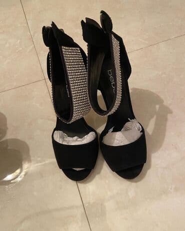 замшевые туфли на платформе: Туфли, Размер: 37, цвет - Черный, Б/у — 1