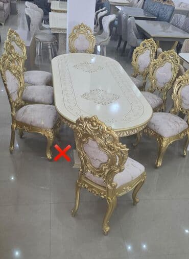 Qonaq otağı üçün, Açılmayan, Oval masa, 8 stul