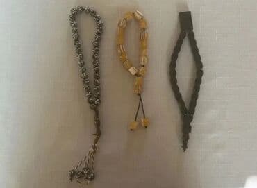 kehraba tesbeh: Təsbeh dəsti – 2 ədəd - Sol tərəf: açıq sarı-şaftalı tonlarında — 4