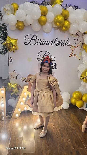 Детский мир: Uşaq üçün zərif şənlik/gecə libası - Rəng: qızılı şampan - Model — 3