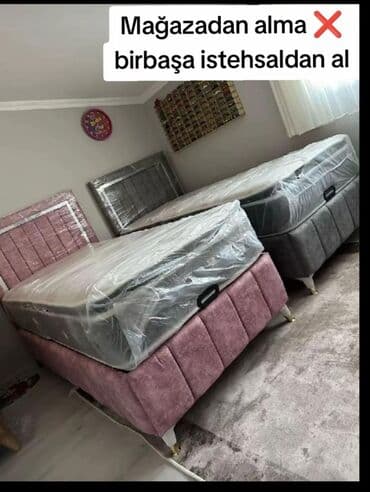 Masalar və oturacaqlar: Yeni, Təknəfərlik çarpayı, Bazalı, Matras ilə, Siyirməsiz, Azərbaycan — 6