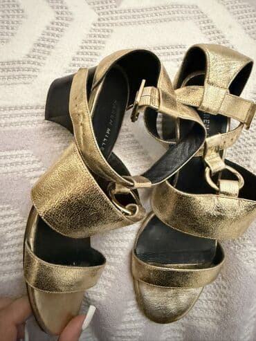 Çəkmələr: Qadın ayaqqabıları paketi 1) Karen Millen qızılı rəngli sandalet - — 2