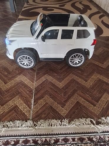 seyyar teker: Uşaq elektrik maşını – Lexus LX570 stili, ağ rəng - Geniş salon, 2 — 4