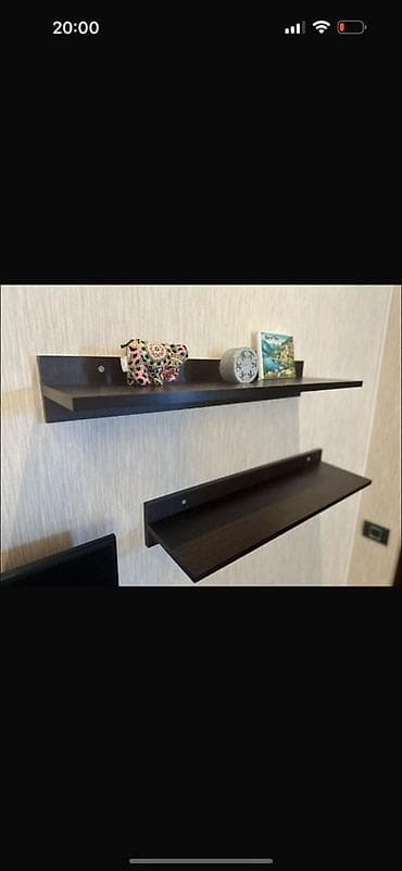 televizor altligi divarda: Düz TV altlığı, Polkalı, Laminat — 3