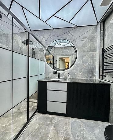 asma tavanlar hamam: Asma tavan, Şüşə, Suyadavamlı — 1