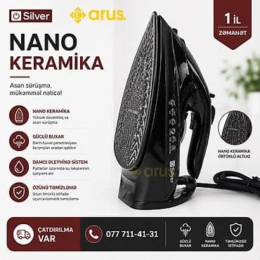 Silver markalı buxarlı ütü – Nano keramika altlıqla asan sürüşmə