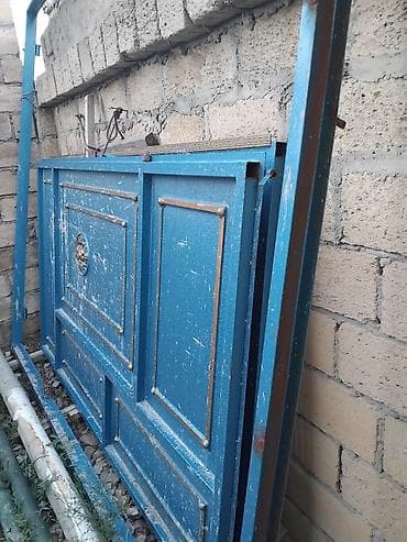 qapi darvaza: Yeni Dəmir Həyət darvazası, Yana açılan, 3 m, Mexaniki, rəng - Mavi, Kredit yoxdur, Ünvandan götürmə — 1