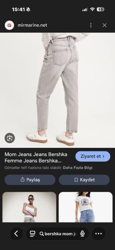 baggy şalvar qız: Cinslər, Bershka, S, rəng - Boz — 2