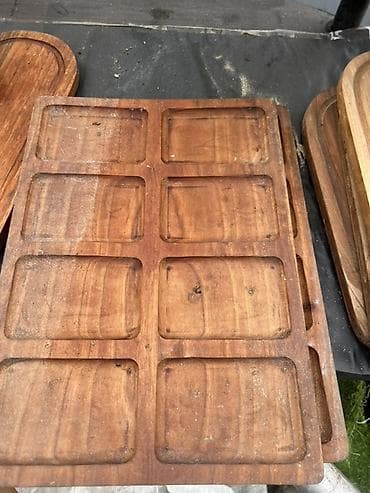 stylus pen: Taxta servis və kəsim lövhələri dəsti - Material: təbii bərk ağac — 1