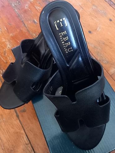kepenek sepler: Qadın üçün qızılı rəngli şlapa/sandal - Model: Fashion yazılı, açıq — 6