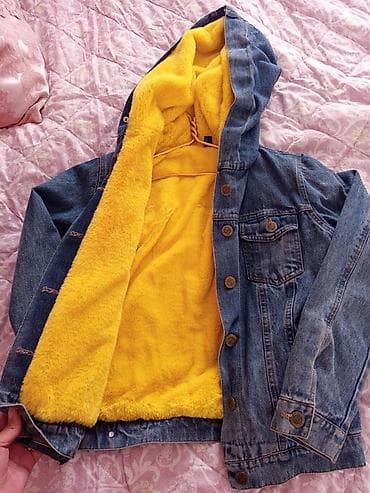 kurtkalar 2025: Kapüşonlu içi tüklü cins gödəkçə - Material: klassik mavi denim (üst — 2