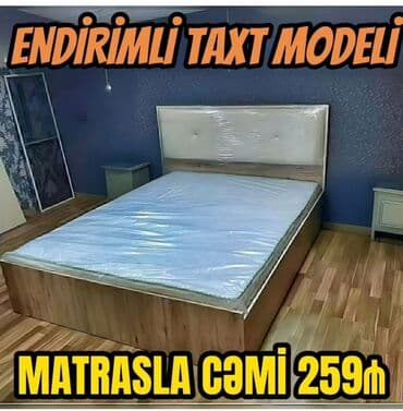 yataq taxtı: Yeni, İkinəfərlik çarpayı, Bazasız, Matras ilə, Siyirməsiz, Azərbaycan — 5