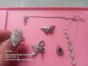 sirqa modelleri: Dəstə daxildir: Üzük, Sırğa, Kulon, Gümüş, 925 Əyar — 7