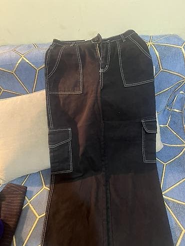 Qadın yubkası – utilitar dizayn - Model: Cargo üslubunda uzun yubka -