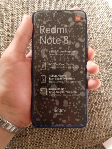 xiaomi redmi note 8 qiymeti: Redmi Note 8, 32 GB, rəng - Mavi, Barmaq izi — 4