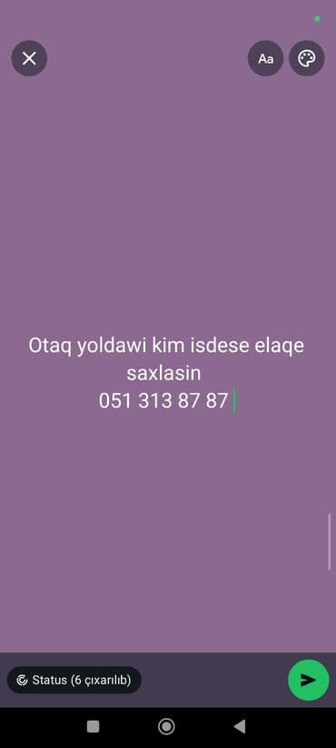 Otaq yoldaşı kim isdese elaqe saxlasin qaracuxur suraxani nefciler — 1