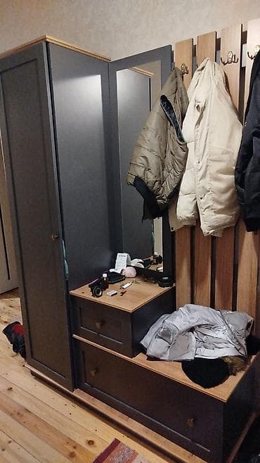 qaz skafi: Qonaq/dəhliz üçün çoxfunksiyalı dəhliz mebeli dəsti - Rəng: qrafit — 2