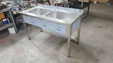 restoran avdanliği: 2 gözlü moyka, ölçüsü 140x60x85sm — 1