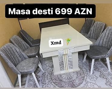 Qonaq otağı üçün, Yeni, Dördbucaq masa, 6 stul lalafo.az -da Qonaq otağı üçün, Yeni, Dördbucaq masa, 6 stul