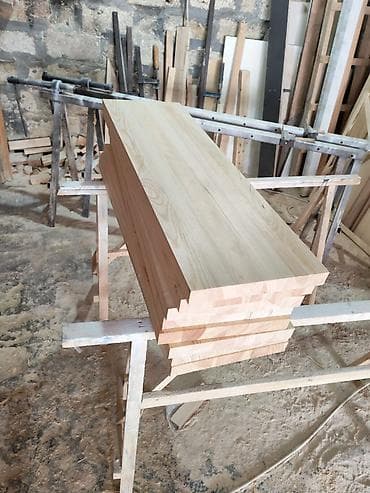 Quru inşaat materialları: Təbii ağacdan hazırlanmış pilləkən pilləsi və məhkərlər, Topdan və — 4