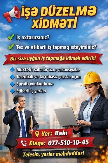 İşə düzəltmə xidməti Axtardığınız işi tez və etibarlı şəkildə