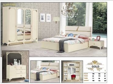 угловая тумба: Двуспальная кровать, 2 тумбы, Турция, Новый — 1