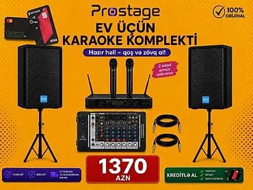 Karaoke dəsti Ev üçün ideal karaoke komplekti — 2 passiv kolonka, 2