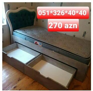 Çarpayılar: Yeni, Təknəfərlik çarpayı, Bazalı, Matrassız, Siyirməsiz, Azərbaycan — 19