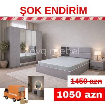 İkinəfərlik çarpayı, Dolab, Termo, 2 tumba, Azərbaycan, Yeni