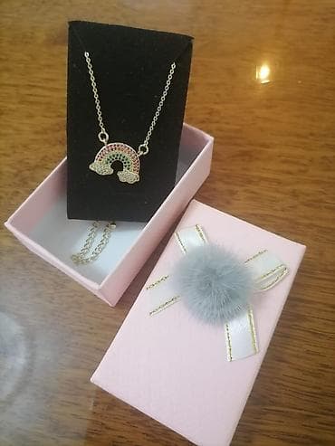 chopard sep: Zərif boyunbağı – göy qurşağı asqılı - Material: qızılı rəngdə metal — 1