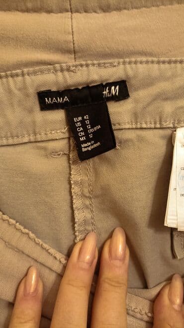 hamilə qadınlar ucun şalvarlar: Şalvar, H&M, XL, rəng - Bej — 5