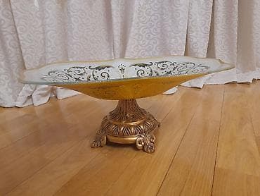 ag gilas murebbesi: Zərif dekorativ meyvə/şirniyyat vazası - Material: qalın şüşə kasa və — 3