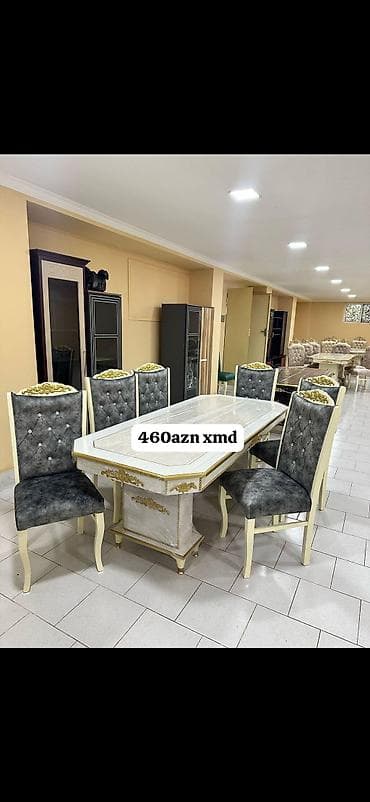 Klassik üslubda yemək masası və 6 ədəd stul dəsti. - Masa