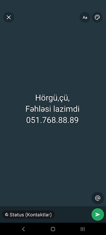 Вакансии: Fiziki,sağlam
Ünvan,Gəncə — 1