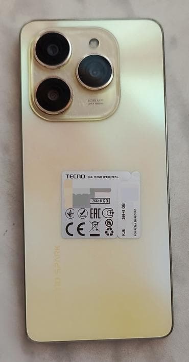 infinix 20 gt pro: Tecno Spark 20 Pro, 256 GB, rəng - Qızılı, Barmaq izi — 2