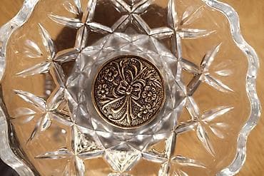 meyvə: Vintage konfet qabı / meyvə qabı / şirniyyat qabı ayaqlı Şəffaf — 3