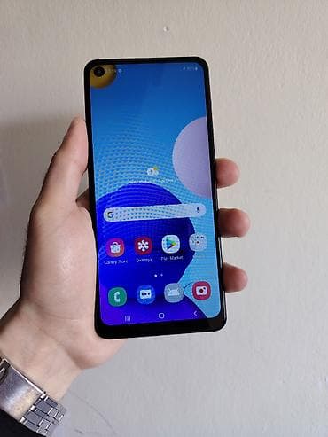 Samsung Galaxy A21S, 64 GB, rəng - Göy, Barmaq izi, İki sim kartlı, Face ID