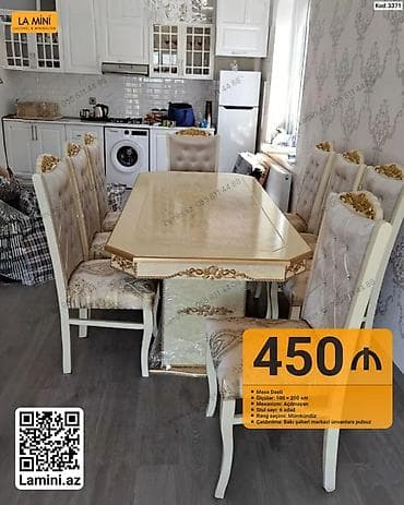 Mebel dəsti – masa və 6 stul - Model: La Mini (Kod: 3371) - Tərkib: 1