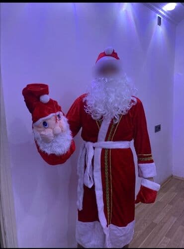 şaxta qapısı: Yeni il Baba (Şaxta Baba) kostyumu Tərkibi: - Qırmızı məxmər parça — 2