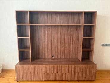 стол стойка для кухни: Прямой ТВ стенд, С полками, Ламинат — 1