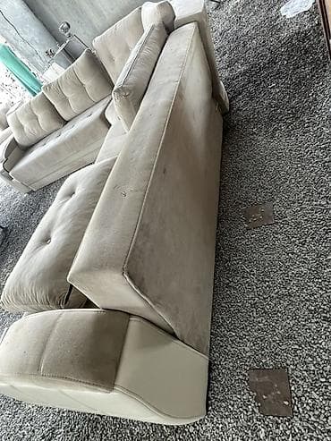 ps4 kreslo: Bej rəngdə künc divan dəsti - Tərkib: 2 böyük üçoturacaqlı modul + — 3