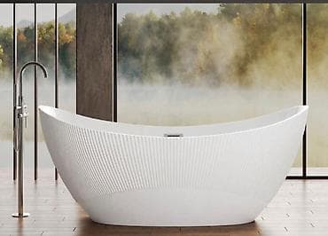 hamam krantı: Müstəqil qoyulan vannaya – müasir dizaynlı, asimmetrik dalğa forması — 1