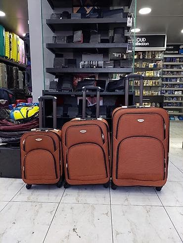 camadan: Mallar: 3-lü tekstil çamadan dəsti (təxminən S, M, L ölçülərdə), tünd — 1